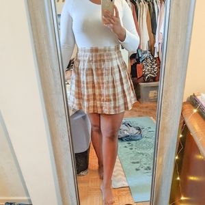 SHEIN brown plaid skirt